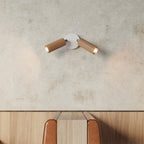 2-Strahler-Lampe mit Tub-E14-Schirm und runder Baldachin – Neutral – Ansicht 3