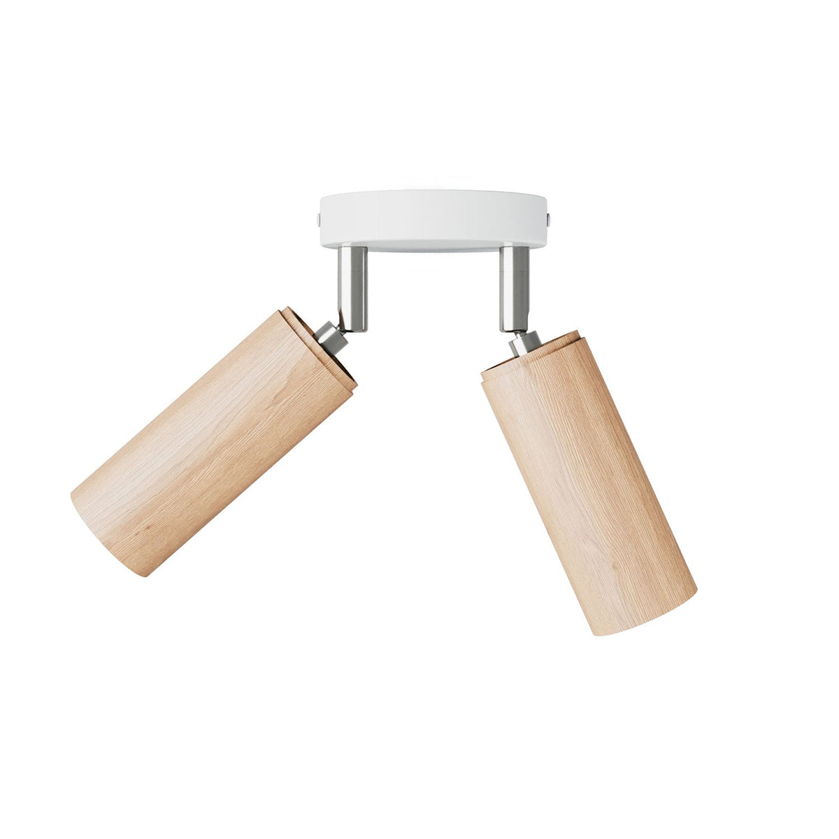 2-Strahler-Lampe mit Tub-E14-Schirm und runder Baldachin – Neutral