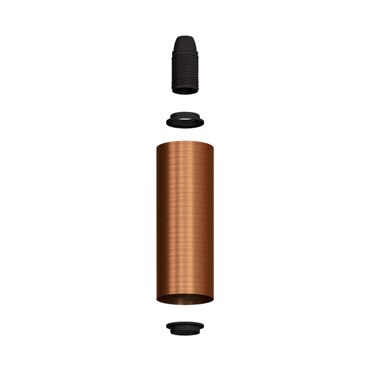 Zwei-Spots-Lampe mit Tub-E14-Lampenschirm und rundem Baldachin – Satiniertes Kupfer – Ansicht 4