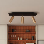 Lampe mit 3 Spots mit Tub-E14-Lampenschirm und rechteckigem XXL Rose-One – Satiniertes Bronze – Ansicht 3