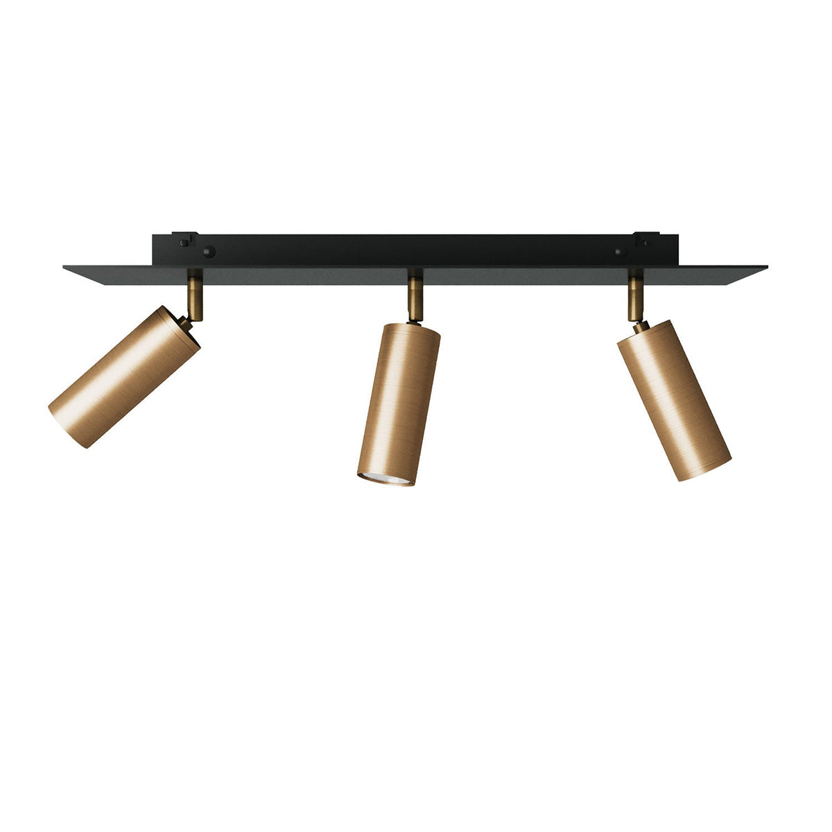 Lampe mit 3 Spots mit Tub-E14-Lampenschirm und rechteckigem XXL Rose-One – Satiniertes Bronze