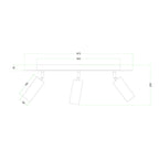 Dreiflammige Lampe mit Tub-E14-Lampenschirm und Rose-One XXL rechteckig – Satiniertes Kupfer – Ansicht 5