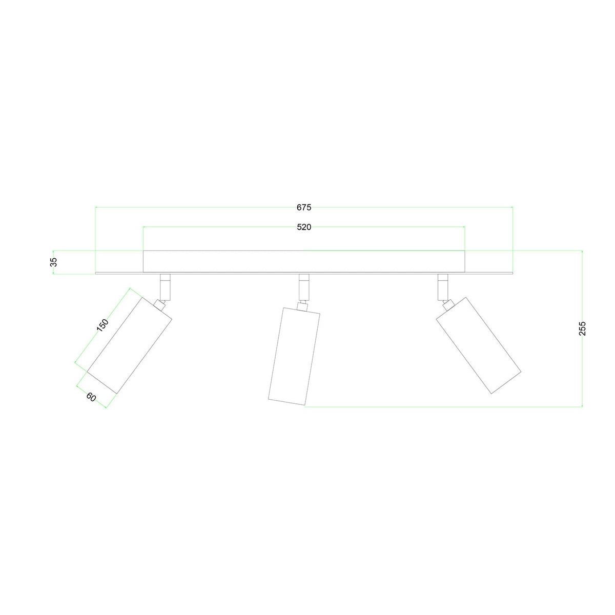 Dreiflammige Lampe mit Tub-E14-Lampenschirm und Rose-One XXL rechteckig – Satiniertes Kupfer – Ansicht 5