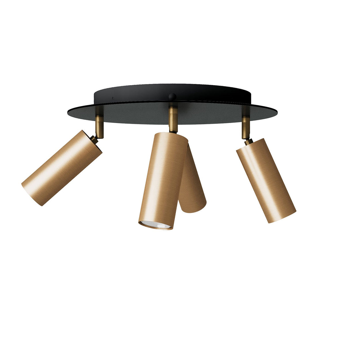 4-flammige Leuchte mit Tub-E14-Metallschirm und XXL rundem Rose-One-Baldachin - Satinbronze