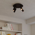 Lampe mit 4 Spots und Lampenschirm Tub-E14 sowie Rose-One XXL rund – Schwarz – Ansicht 3