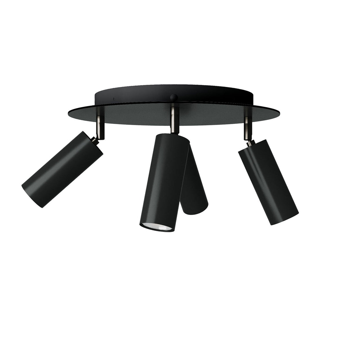 Lampe mit 4 Spots und Lampenschirm Tub-E14 sowie Rose-One XXL rund – Schwarz