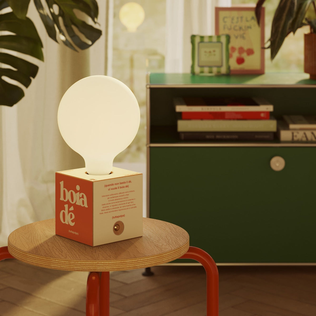 Kabellose Batterie-Lampe Cabless03 „Boia de“ mit Glühbirne in Porzellanoptik - Tuttapolpa – Ansicht 2