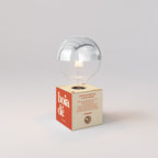 Kabellose Batterie-Lampe Cabless03 „Boia de“ mit halbglänzender Glühbirne in Silberkugel-Optik - Tuttapolpa