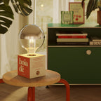 Kabellose Batterie-Lampe Cabless03 „Boia de“ mit halbglänzender Glühbirne in Silberkugel-Optik - Tuttapolpa – Ansicht 2