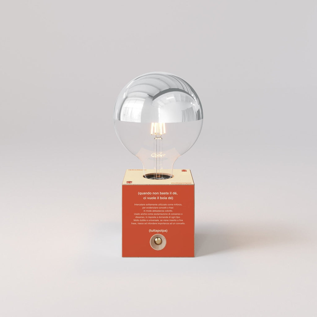 Kabellose Batterie-Lampe Cabless03 „Boia de“ mit halbglänzender Glühbirne in Silberkugel-Optik - Tuttapolpa – Ansicht 4