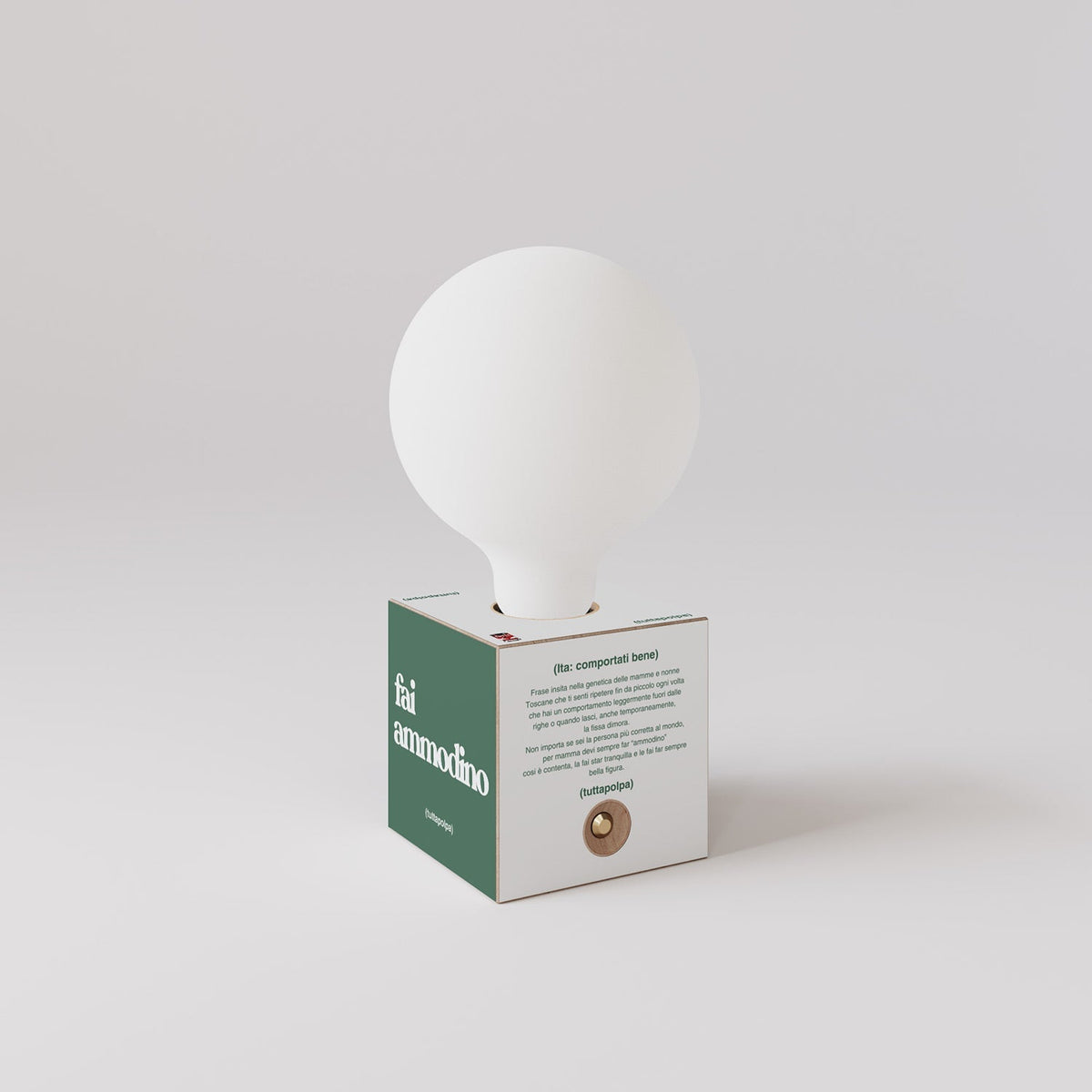 Kabellose Batterie-Lampe Cabless03 „Fai ammodino“ mit Glühbirne in Porzellanoptik - Tuttapolpa – Ansicht 3