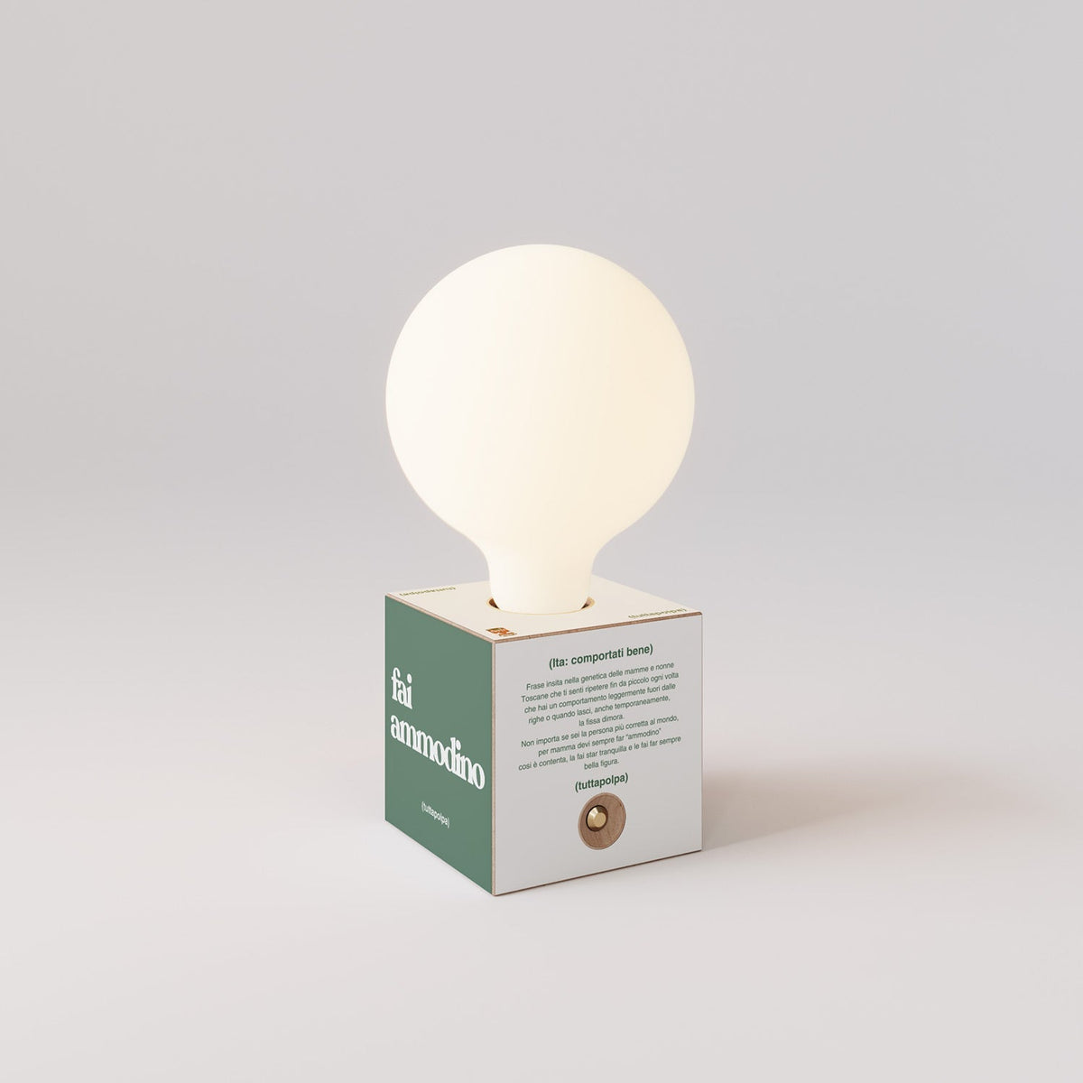 Kabellose Batterie-Lampe Cabless03 „Fai ammodino“ mit Glühbirne in Porzellanoptik - Tuttapolpa