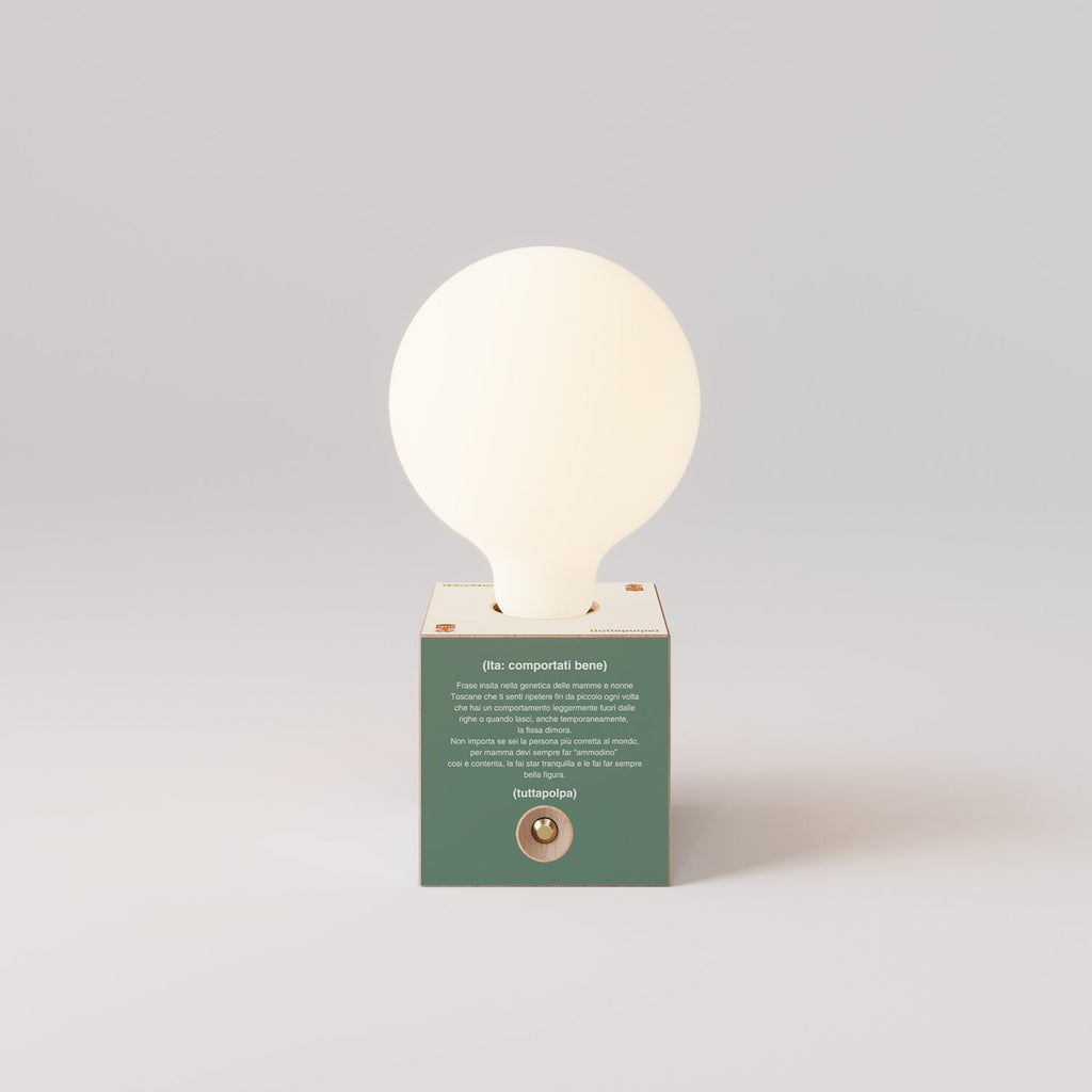 Kabellose Batterie-Lampe Cabless03 „Fai ammodino“ mit Glühbirne in Porzellanoptik - Tuttapolpa – Ansicht 4