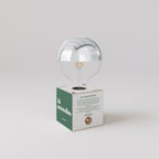 Kabellose Batterie-Lampe Cabless03 „Fai ammodino“ mit halbglänzender Glühbirne in Silberkugel-Optik - Tuttapolpa – Ansicht 3