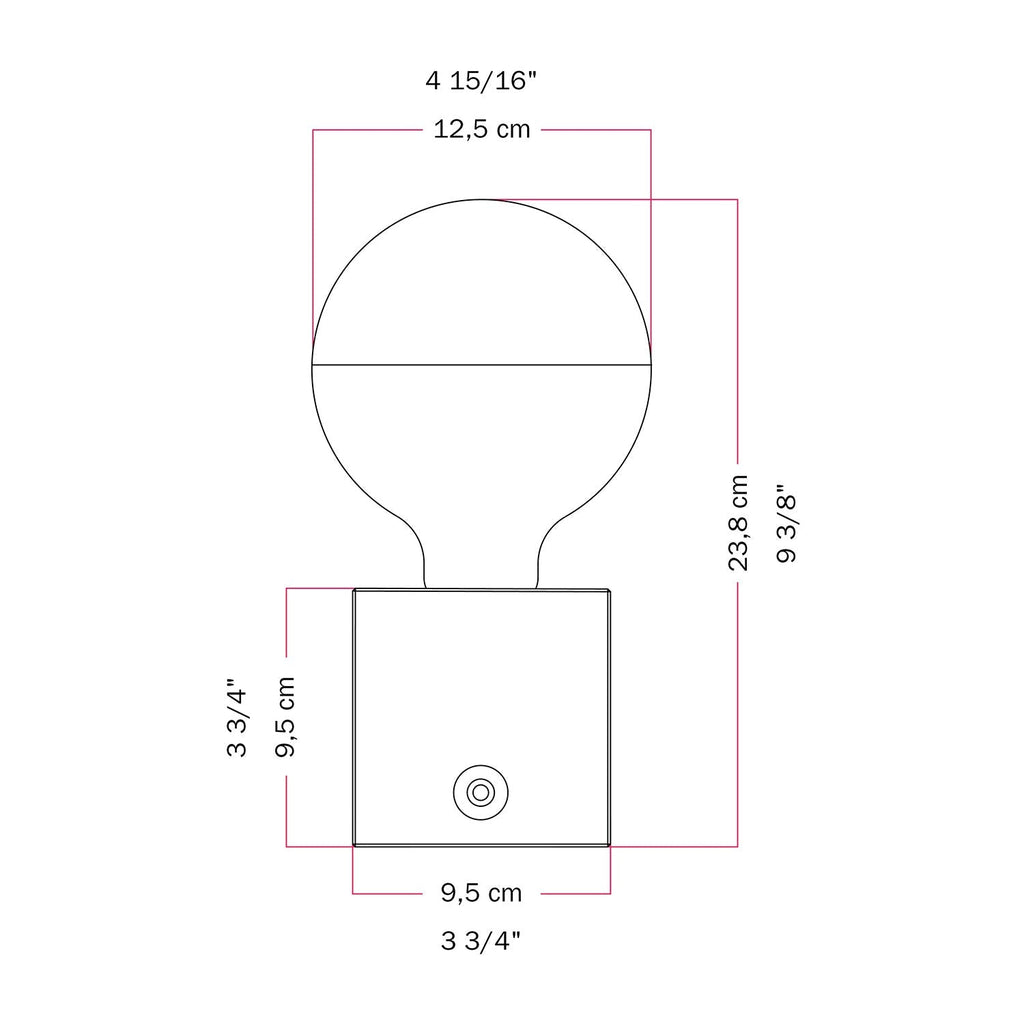 Kabellose Batterie-Lampe Cabless03 „Fai ammodino“ mit halbglänzender Glühbirne in Silberkugel-Optik - Tuttapolpa – Ansicht 6