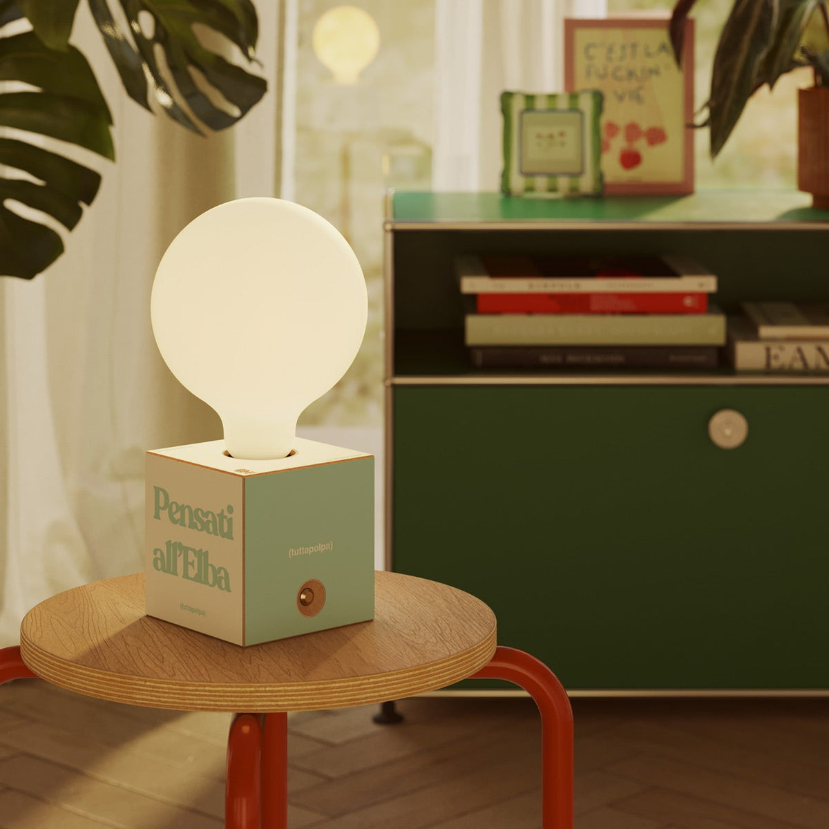 Kabellose Batterie-Lampe Cabless03 „Pensati all’Elba“ mit Glühbirne in Porzellanoptik - Tuttapolpa – Ansicht 2