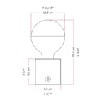 Kabellose Batterie-Lampe Cabless03 „Pensati all’Elba“ mit halbglänzender Glühbirne in Silberkugel-Optik - Tuttapolpa – Ansicht 6