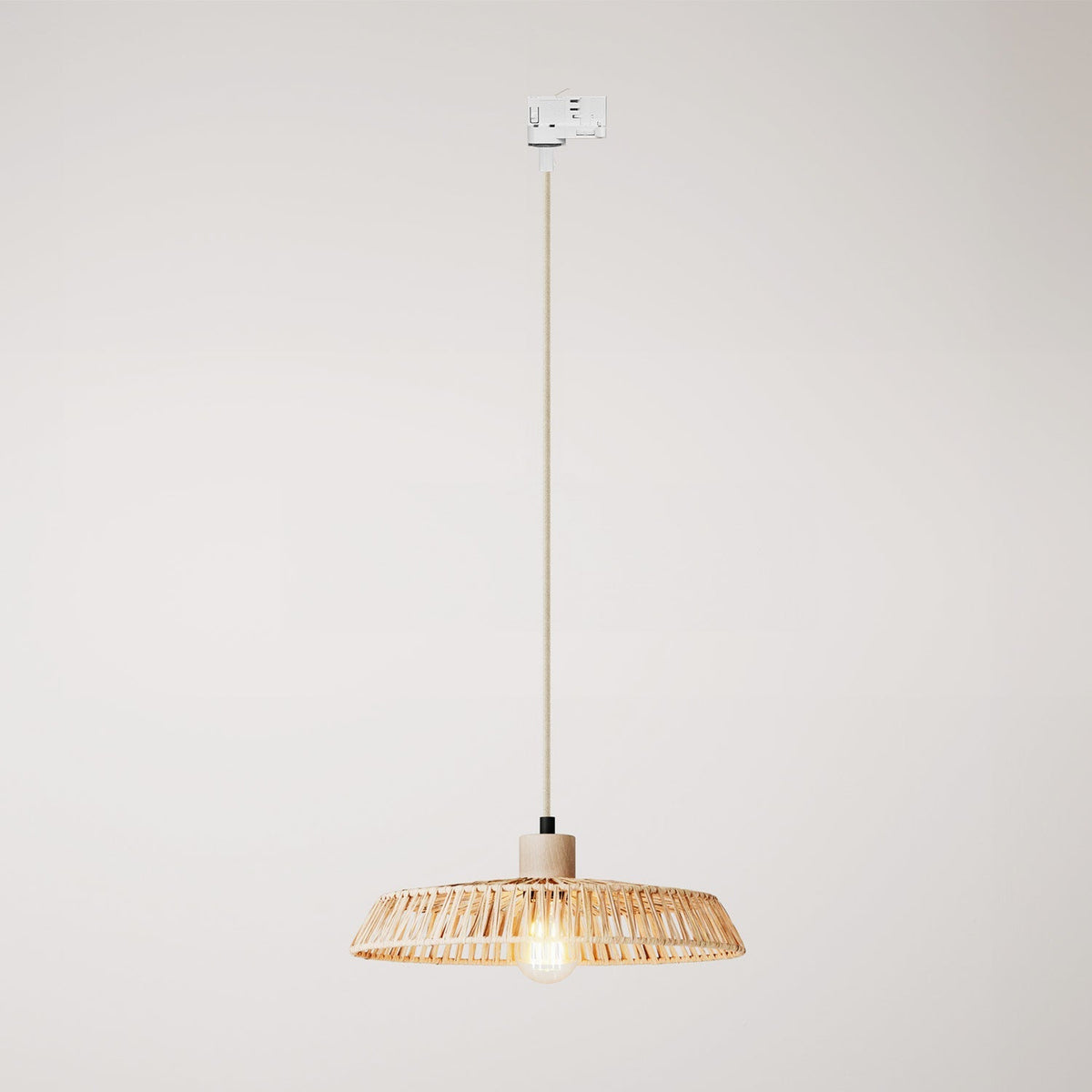 Schienenleuchte mit Lampenschirm aus Rafia Moorea – Neutral