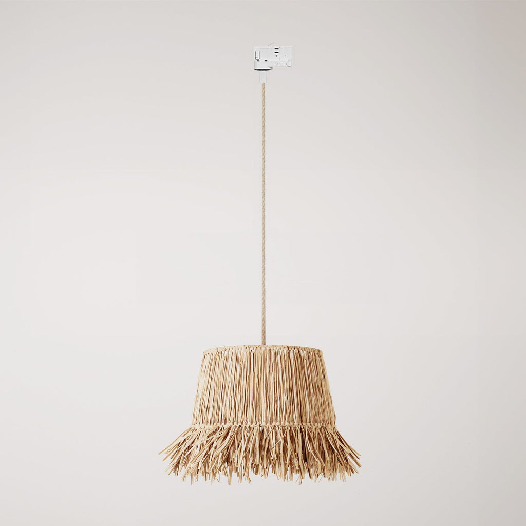 Schienenleuchte mit Lampenschirm aus Raffia Honolulu – Neutral