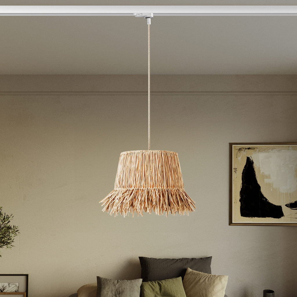 Schienenleuchte mit Lampenschirm aus Raffia Honolulu – Neutral – Ansicht 2