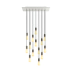 Pendelleuchte mit 14 Abhängungen mit XXL Rose-One Rechteck 675 mm mit Metall-Finish – Mattweiß