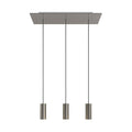 Pendelleuchte mit 3 Abhängungen, XXL Rose-One rechteckig 675 mm mit Metallschirm Tub-E14 – Satiniertes Stahl