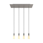 Pendelleuchte mit 4 Abhängungen und XXL Rose-One rechteckig 675 mm mit Metallfinish – Satinierter Stahl