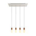 Pendelleuchte mit 4 Abgängen und XXL Rose-One rechteckig 675 mm mit Metallfinish – Mattweiß