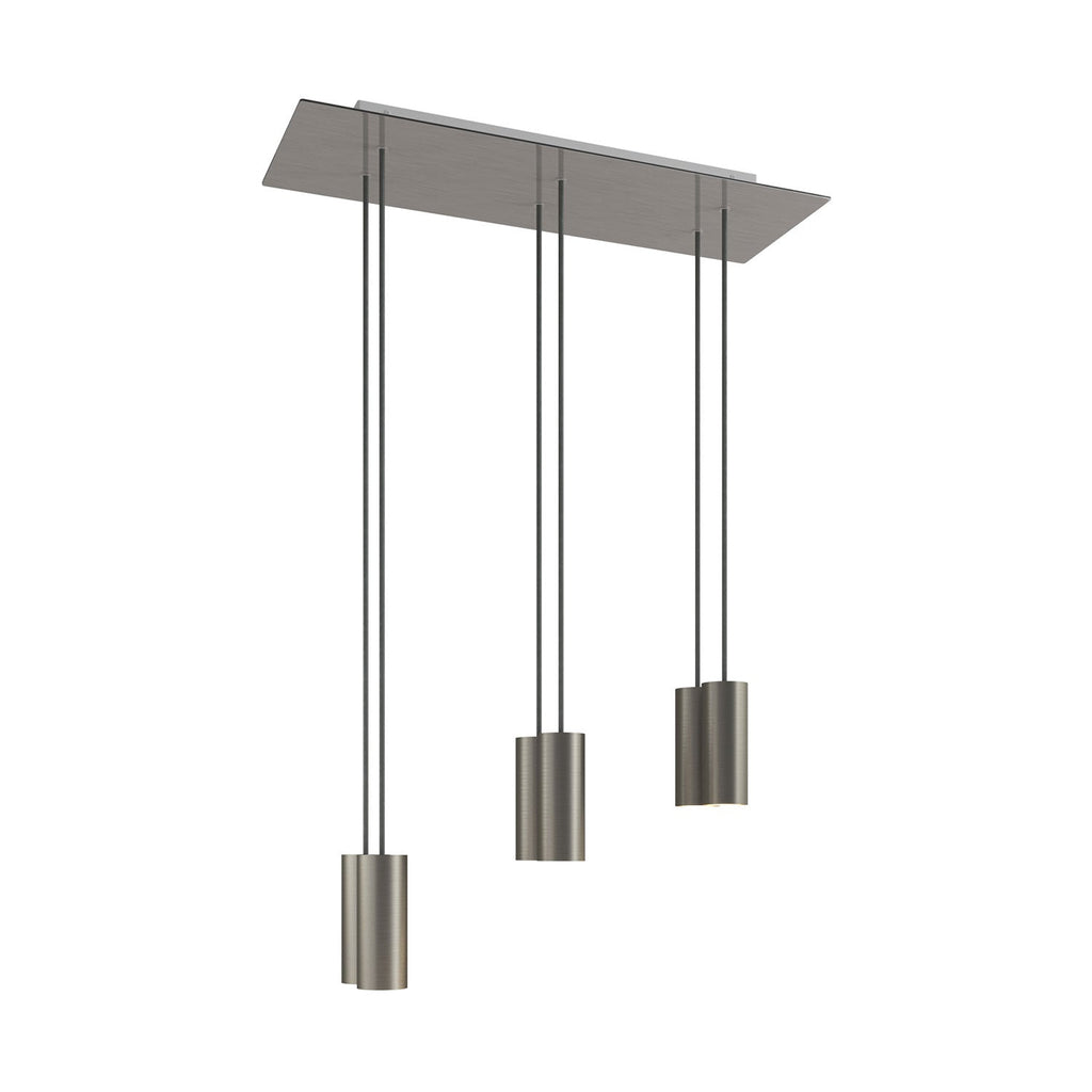 Pendelleuchte mit 6 Abhängungen, XXL Rose-One rechteckig 675 mm mit Tub-E14 Metallschirm – Mattstahl