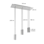 Pendelleuchte mit 6 Abhängungen und XXL Rose-One rechteckig 675 mm mit Lampenschirm aus Metall Tub-E14 – Mattschwarz – Ansicht 6