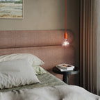 Bunte Pendelleuchte aus Silikon mit Textilkabel – Orange – Ansicht 2