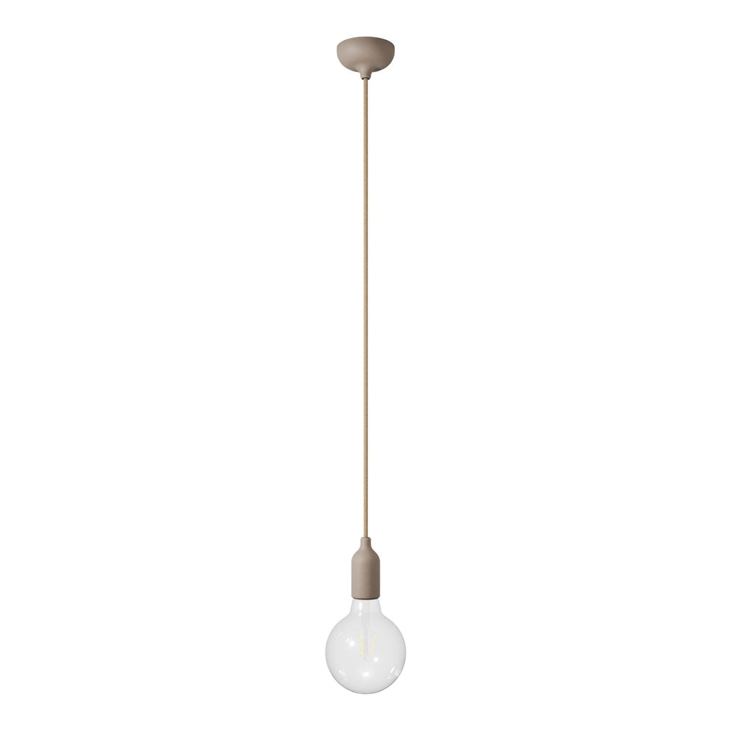 Bunte Pendelleuchte aus Silikon mit Textilkabel – Desert Brown