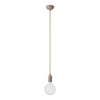 Bunte Pendelleuchte aus Silikon mit Textilkabel – Desert Brown