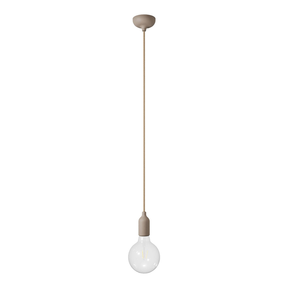 Bunte Pendelleuchte aus Silikon mit Textilkabel – Desert Brown