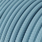 Pendelleuchte komplett mit Textilkabel und farbigen Porzellandetails – Hellblau – Ansicht 3