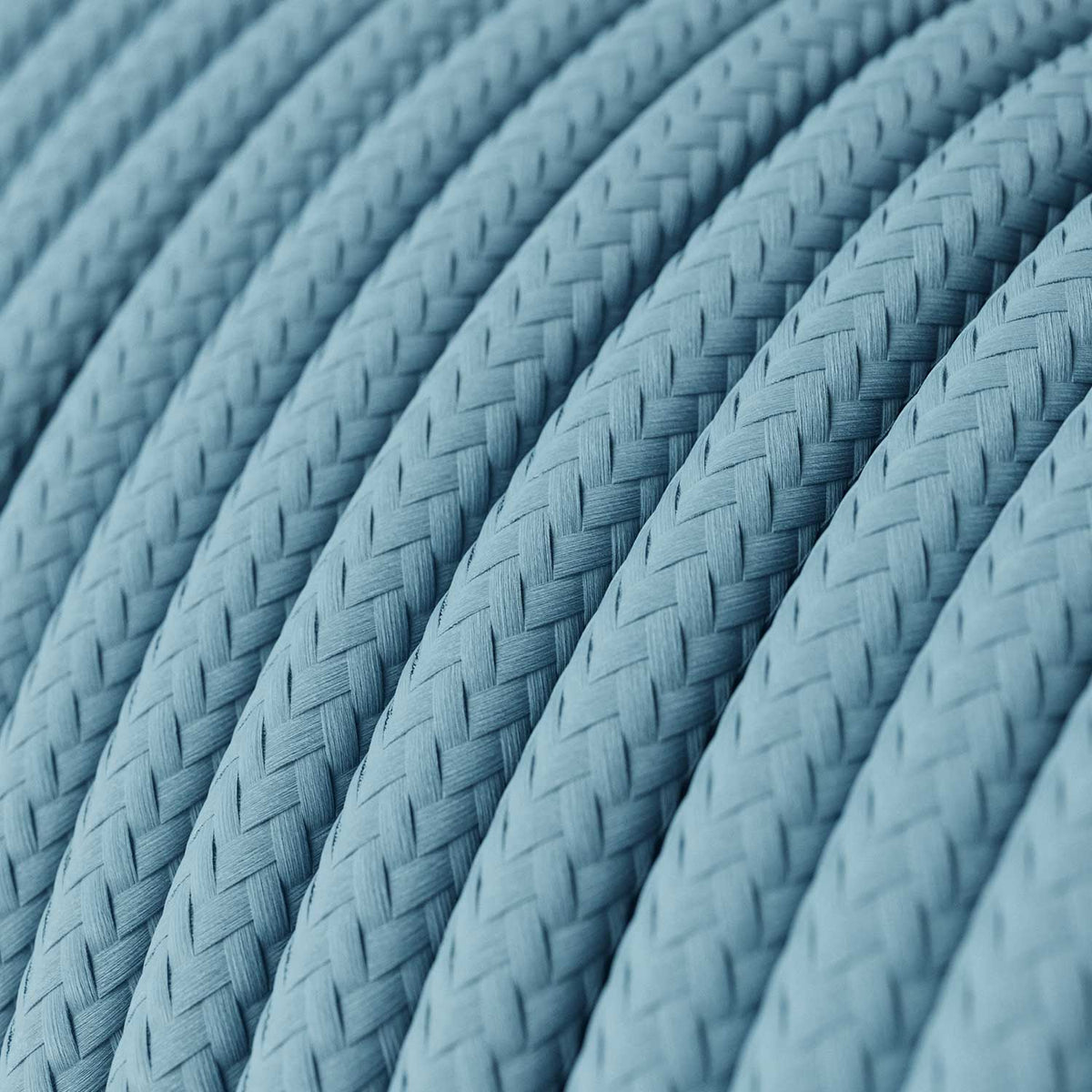 Pendelleuchte komplett mit Textilkabel und farbigen Porzellandetails – Hellblau – Ansicht 3