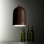 Pendelleuchte komplett mit Textilkabel und XL-Keramikschirm – Corten-Effekt – Ansicht 4