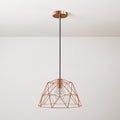 Pendelleuchte mit Textilkabel, Dome-Lampenschirm und Metall-Details – Kupfer