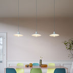 Pendelleuchte mit Textilkabel, Swing-Pastel-Schirm und Metall-Finish – Zuckerblau – Ansicht 2