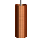 Pendelleuchte mit Textilkabel komplett, Tub-E14-Schirm und Metallteilen – Satiniertes Kupfer