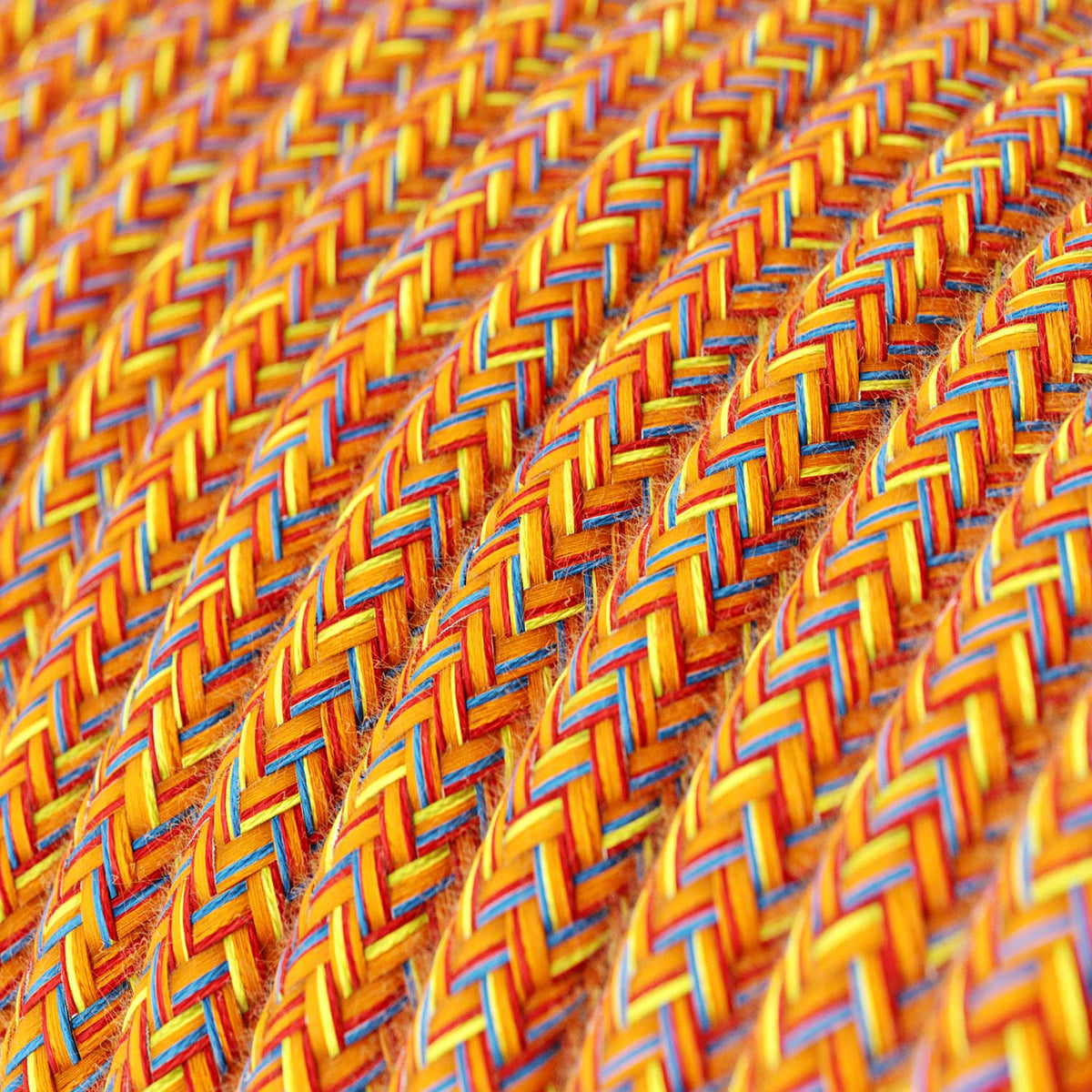 Pendelleuchte mit Textilkabel, Vaso-Keramikschirm und Metallelementen – Gestreiftes Korallenrot – Ansicht 4