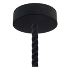 Pendelleuchte komplett mit nautischem Kordel 2XL 24 mm und Holzdetails – Schwarz – Ansicht 2