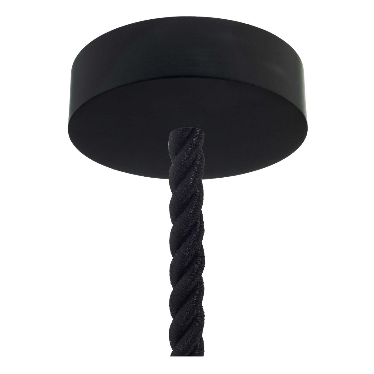 Pendelleuchte komplett mit nautischem Kordel 2XL 24 mm und Holzdetails – Schwarz – Ansicht 2