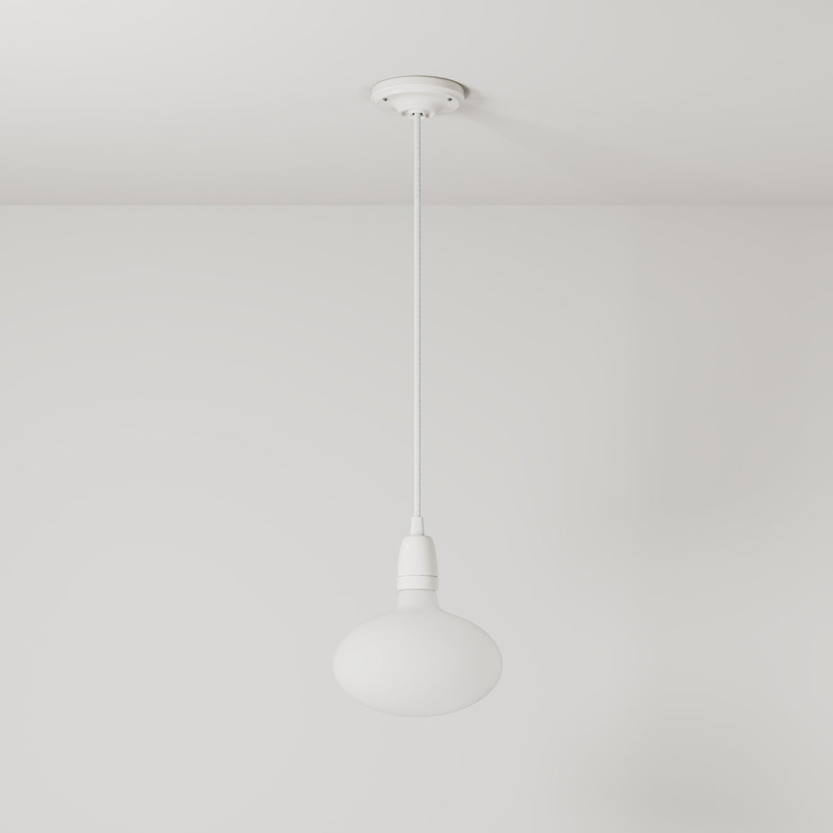 Pendelleuchte mit Porzellanoberfläche mit LED-Glühbirnen Ellipse in Porzellanoptik – Weiß – Ansicht 3