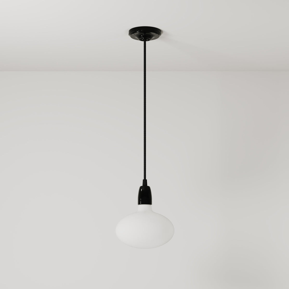 Pendelleuchte mit Porzellanoberfläche mit Glühbirnen LED Ellipse mit Porzellan-Effekt – Schwarz – Ansicht 3