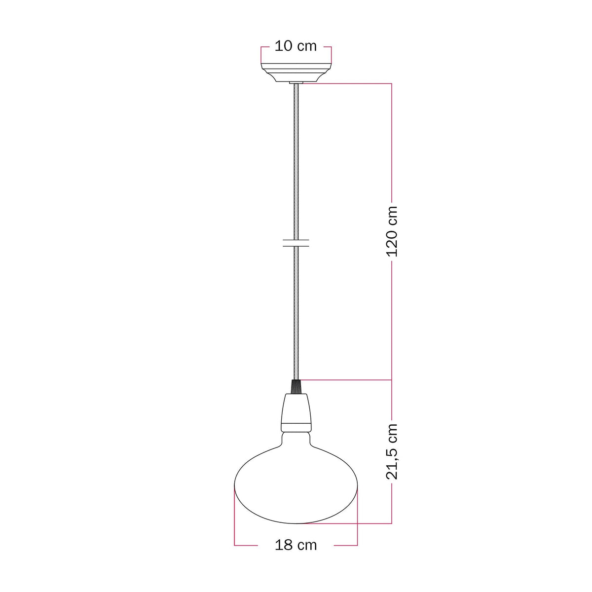 Pendelleuchte mit Porzellanoberfläche mit Glühbirnen LED Ellipse mit Porzellan-Effekt – Schwarz – Ansicht 5