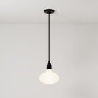 Pendelleuchte mit Porzellanoberfläche mit Glühbirnen LED Ellipse mit Porzellan-Effekt – Schwarz
