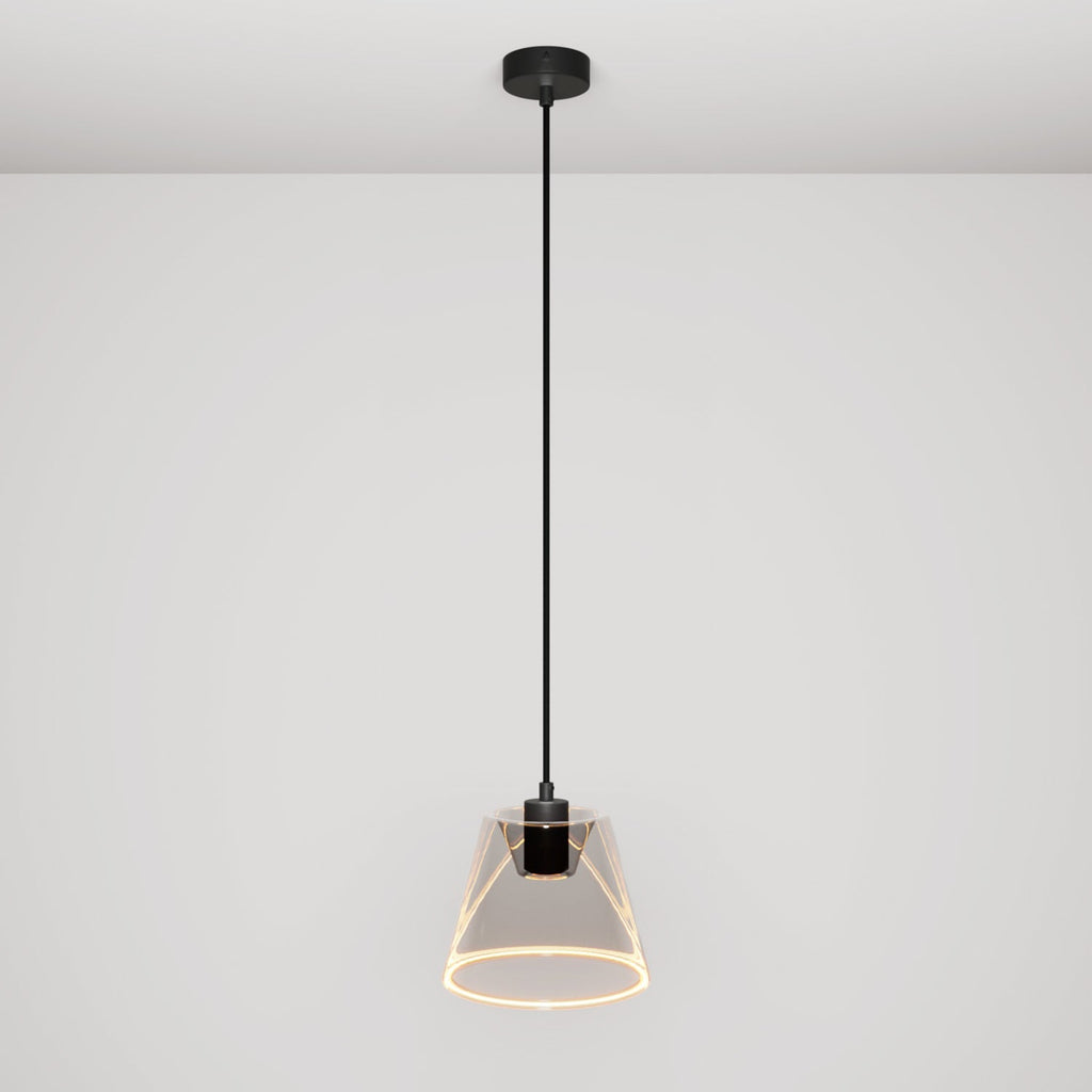 Hängeleuchte mit Ghost-Konuslampe smoky – Schwarz