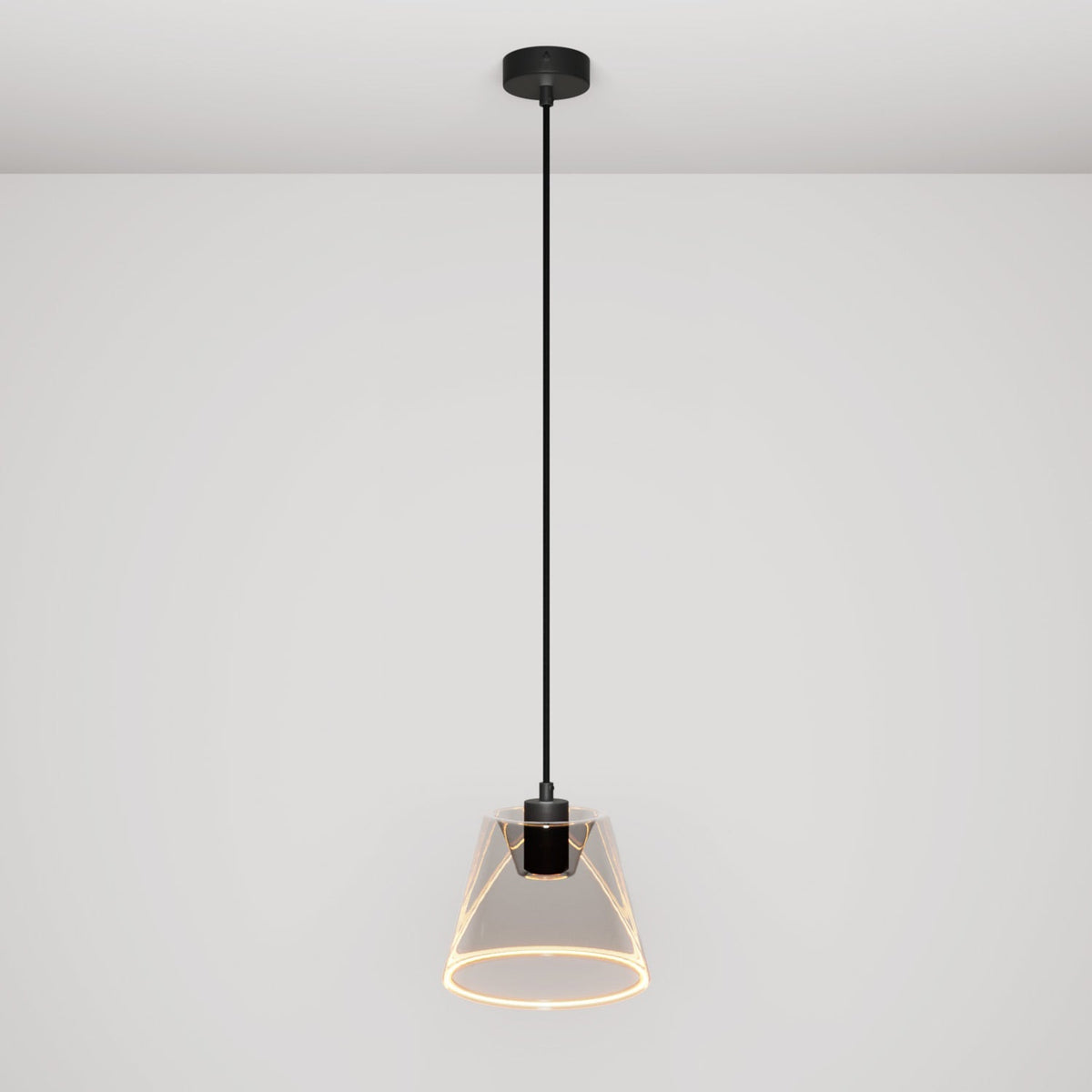 Hängeleuchte mit Ghost-Konuslampe smoky – Schwarz