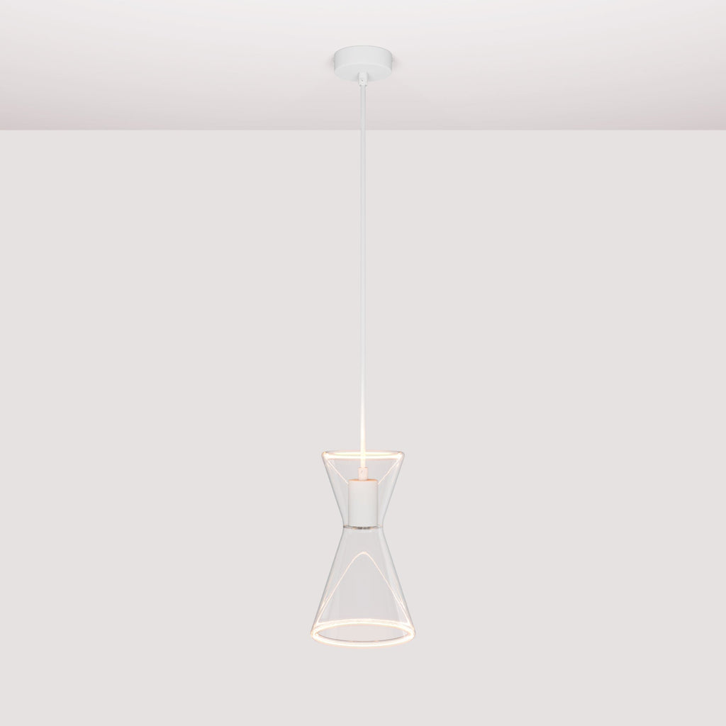 Pendelleuchte mit Glühbirne Ghost Doppio Cono – Mattweiß